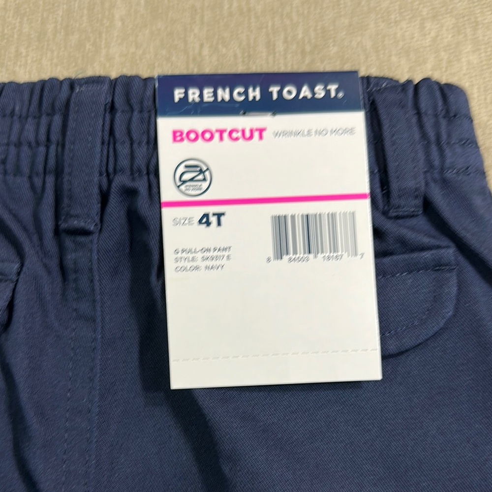 French Toast Kids Navy Pull on Pants Bootcut Size 4T - Picture 6 of 6